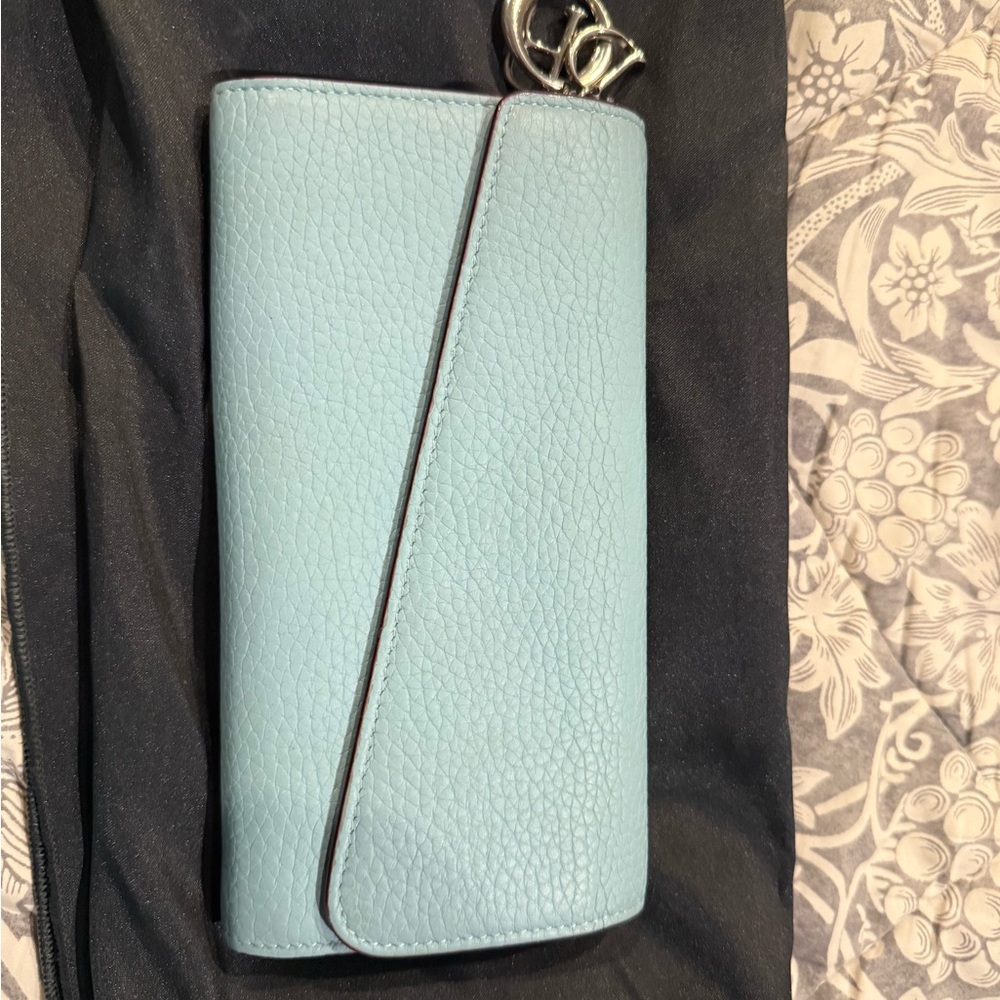 Christian Dior WOC Light Blue Leather with Silver hardware